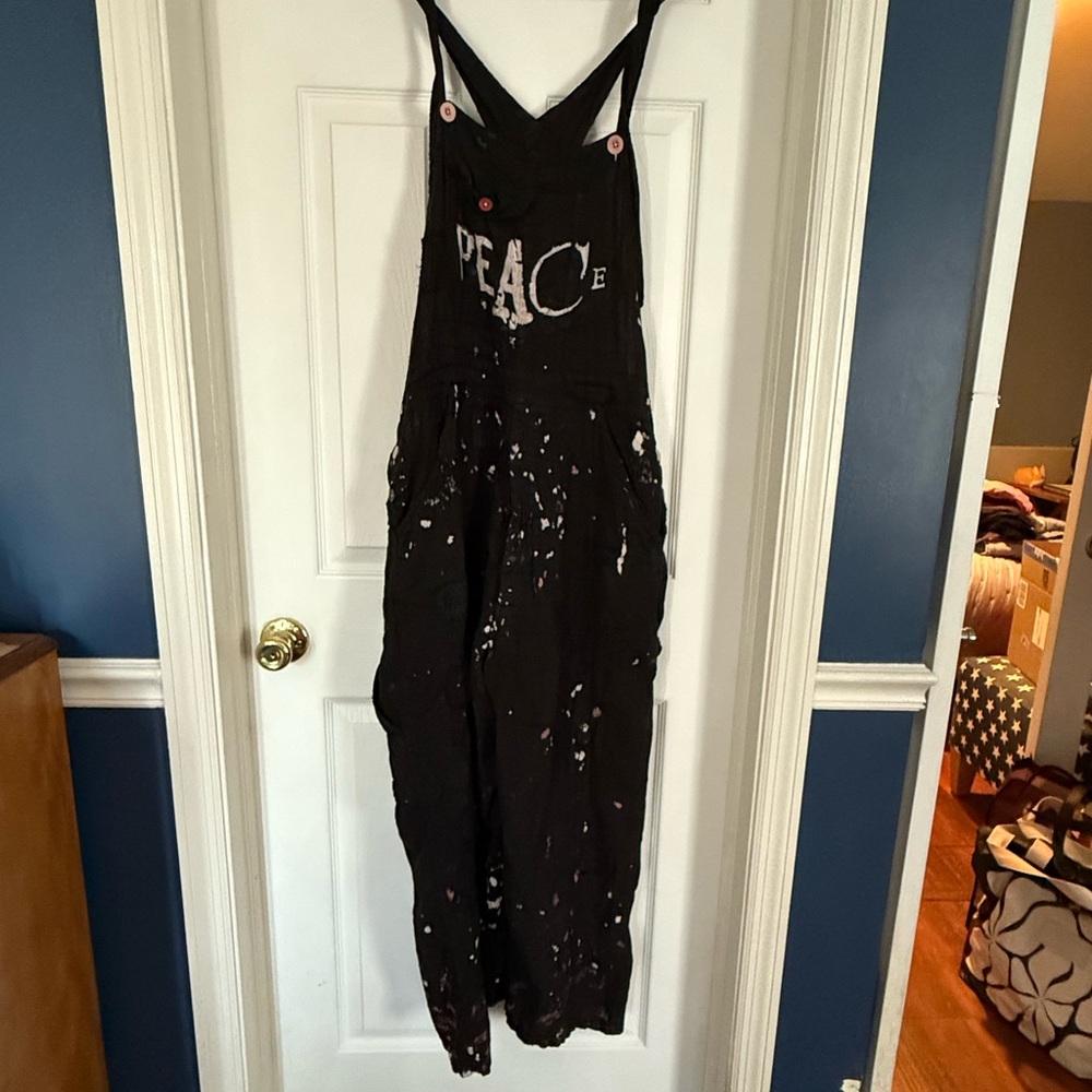 Magnolia Pearl Black Peace Women's Overalls - Picture 6 of 9